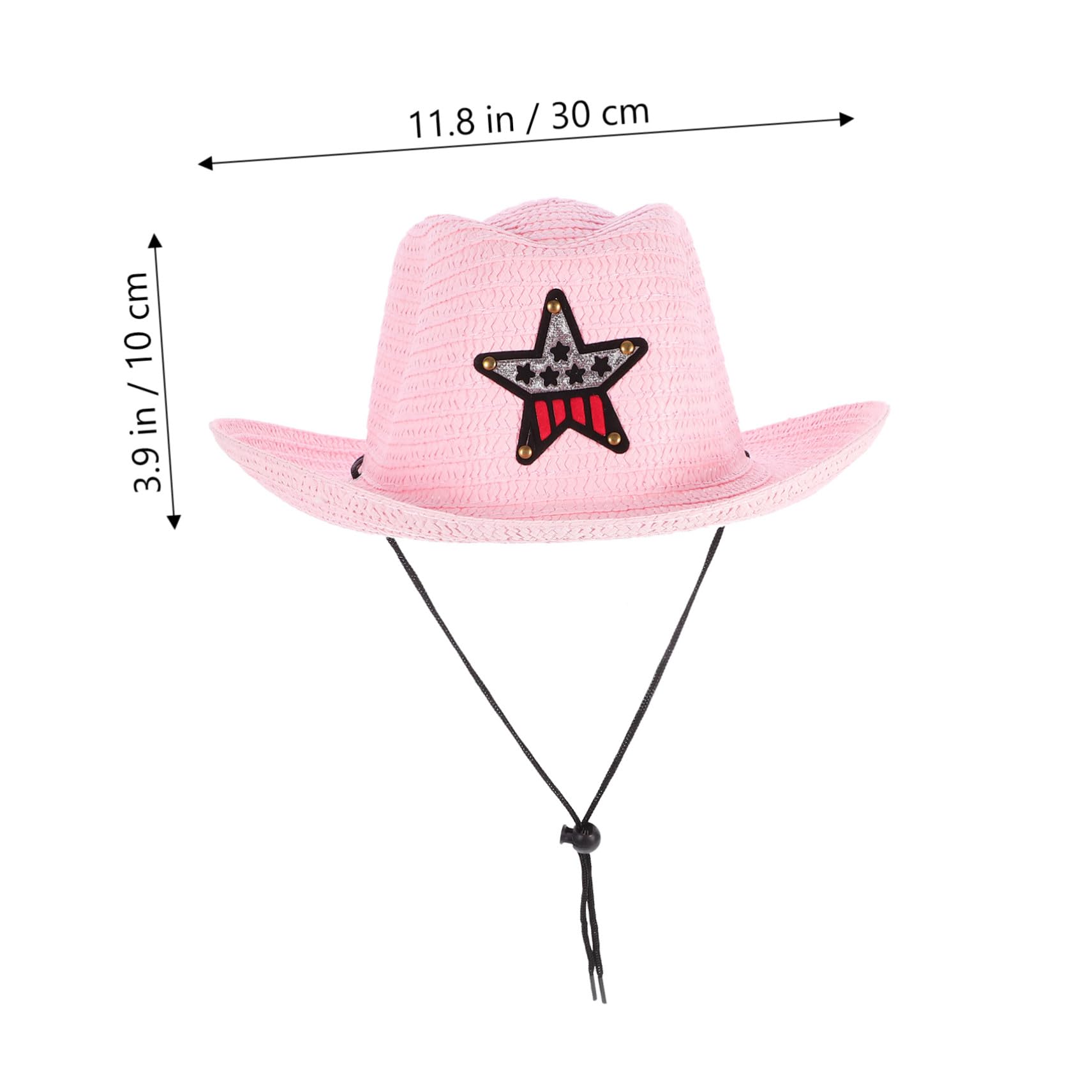 YSJNHX Cappello di Paglia per Bambini Cappello da Sole da Spiaggia per Bambini Tesa Larga Traspirante Decorazione per Feste in Stile Occidentale Protezione Estiva all'aperto Rosa