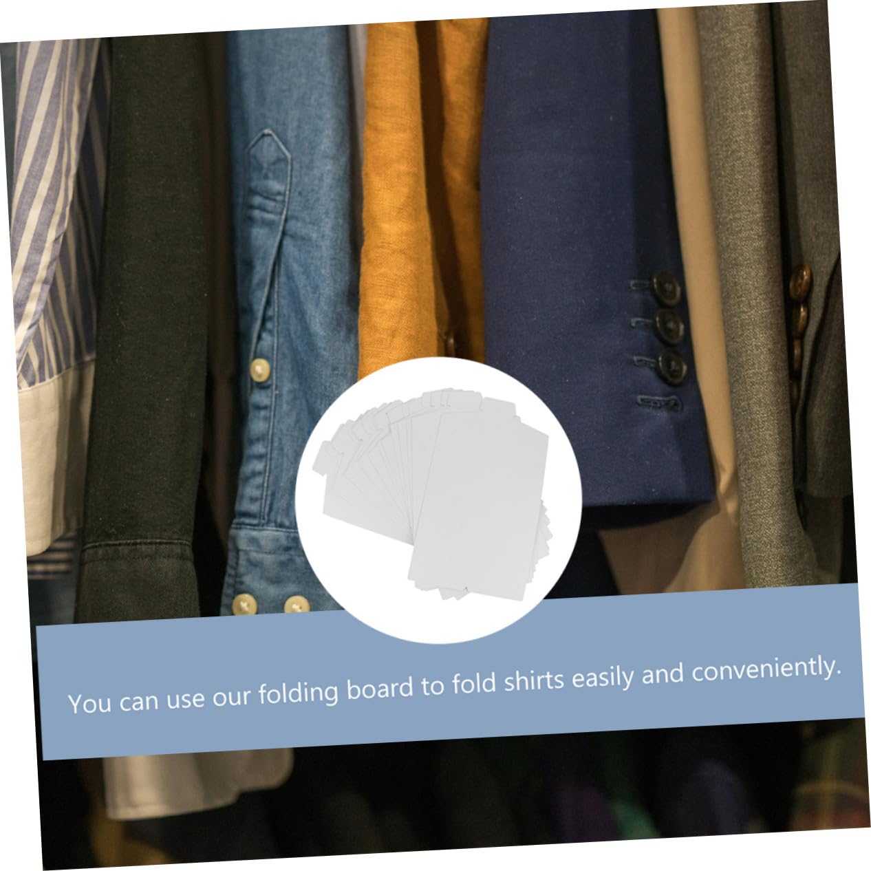 HOMOCONO 50pcs Shirt Folding Board Sturdy Paper Clothes Folder for Neat Organization T-Shirt Inset Form for Efficient Storage for Home and Travel