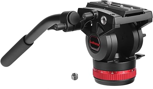 Cabezal de trípode grande de 2.953 in, VS15 Trípode fluido resistente con mango y placa de liberación rápida para placa de montaje de cabeza de