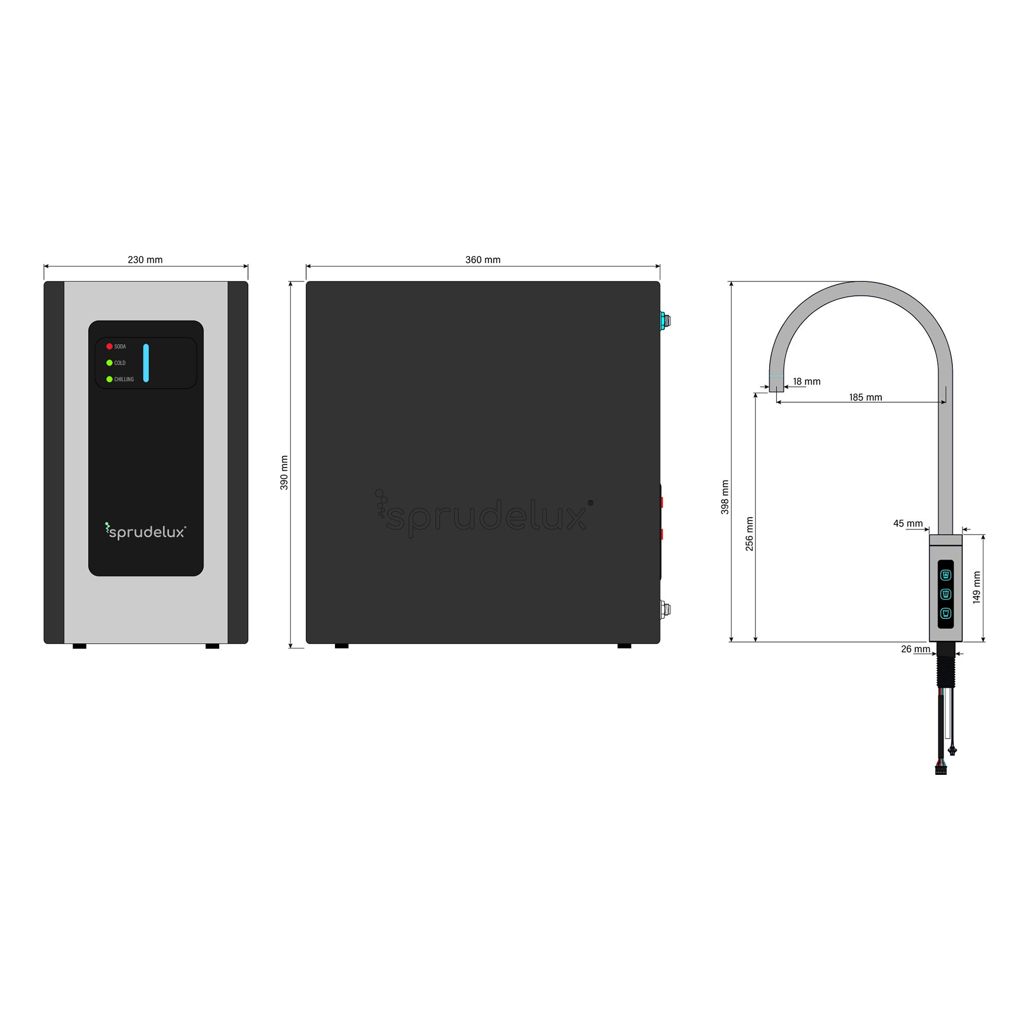 Sprudelux Blue Diamond undersink drinking water system with 3way