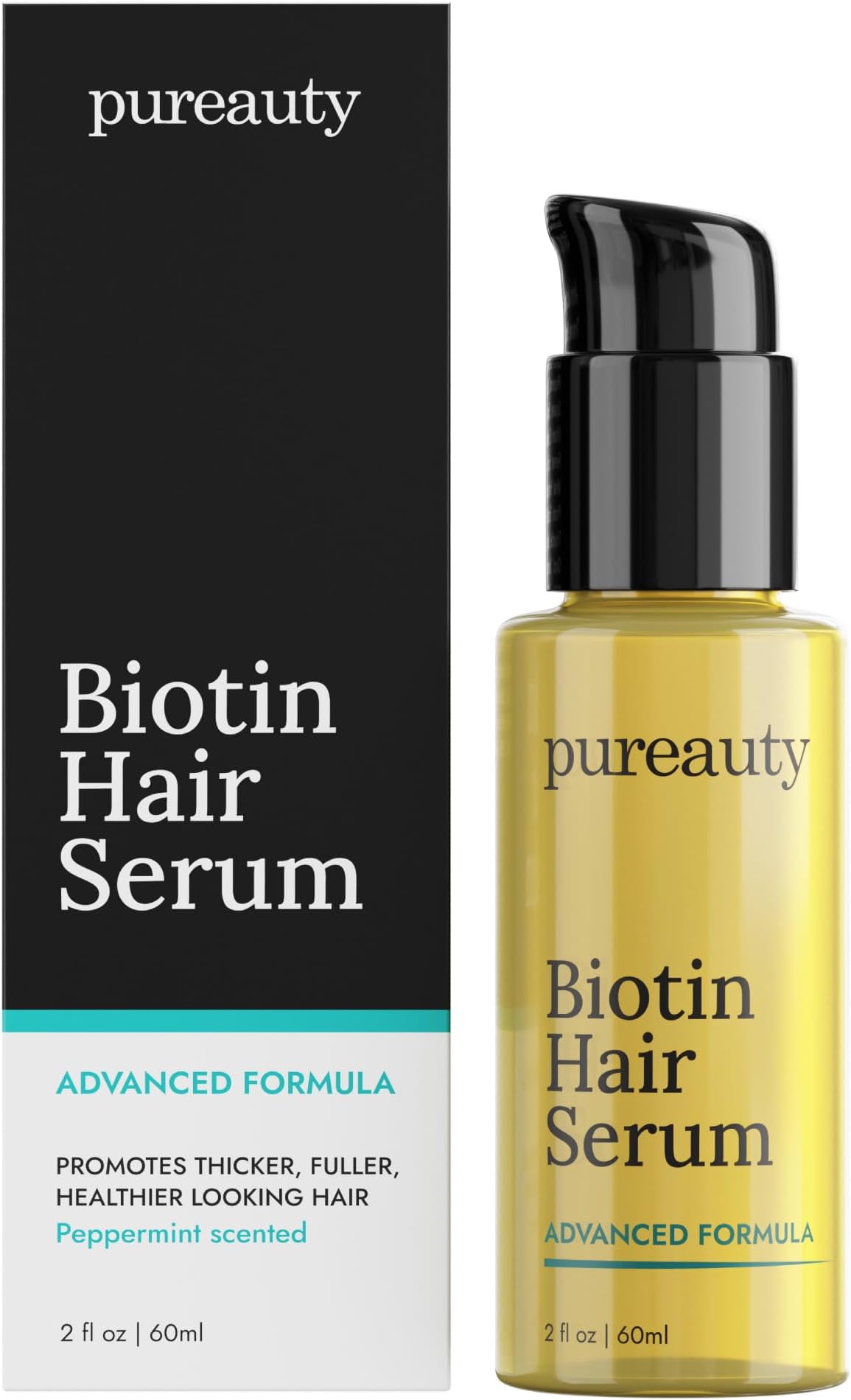 Biotin Hair Growth Serum Advanced Topical Formula To Help Grow Healthy, Strong Hair Suitable for Men and Women of All Hair Types Hair Loss Support By Pureauty Naturals 2 Fl Oz (Pack of 1)