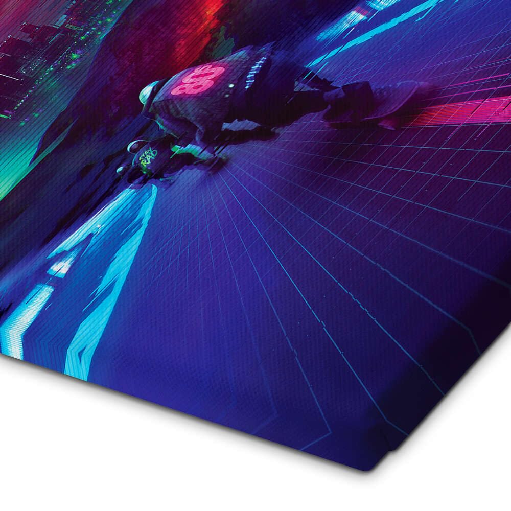 Synthwave Midnight Outrun Obraz na płótnie Denny Busyet 80 x 120 cm Różowy Obrazy Dekoracja ścienna