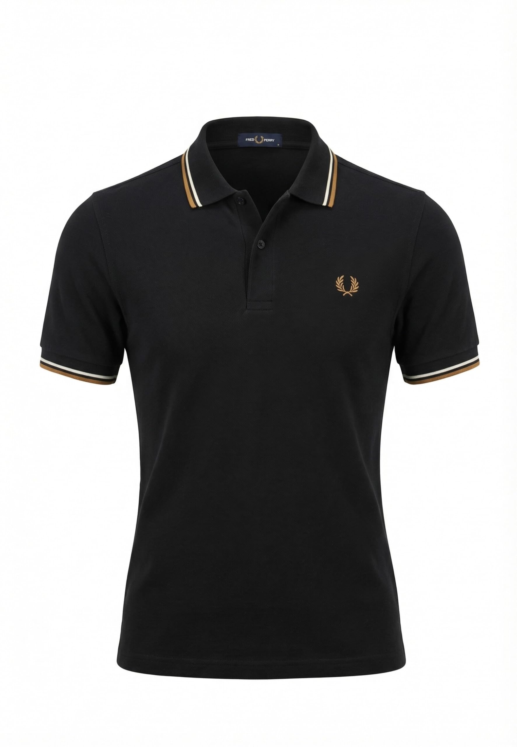 Fred Perry Men's Black Twin Tipped Polo Shirt  42 Extra Large