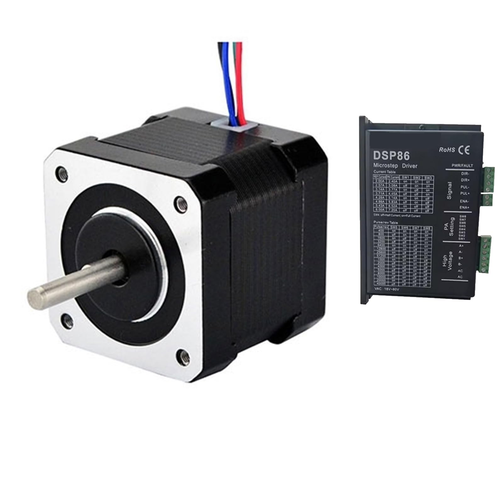 ATO Nema 17 Stepper Motor 6 Wries Low Noise High Torque Permanent Magnet Stepper Motor Used for Cnc Machine 3D Printer (4V 1.2A Length 47mm, without Matched Driver)