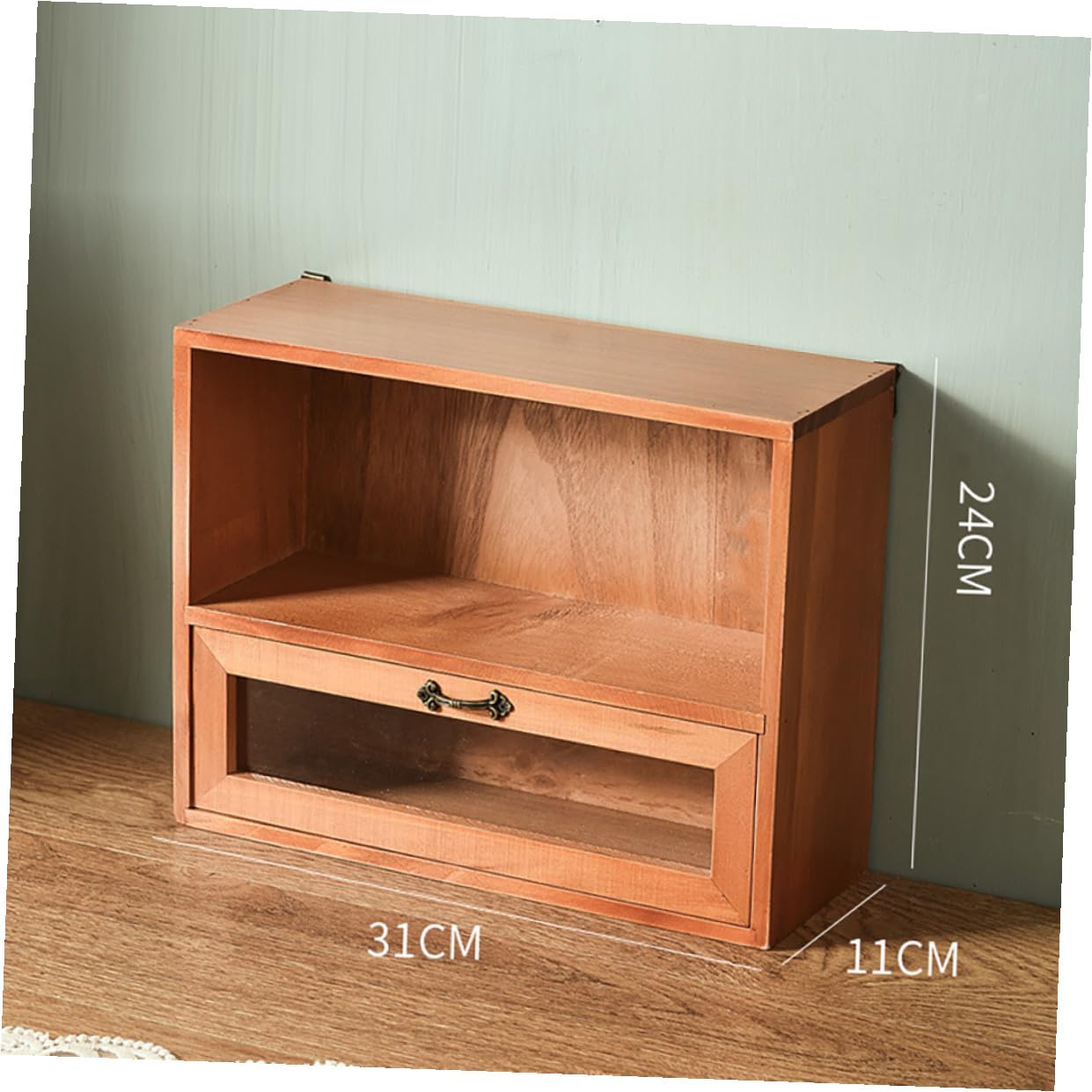 Gatuida Organizador de Cosméticos Material Duradero de Madera con Cajón y Diseño Retro Adecuado para Dormitorios y Accesorios de Maquillaje