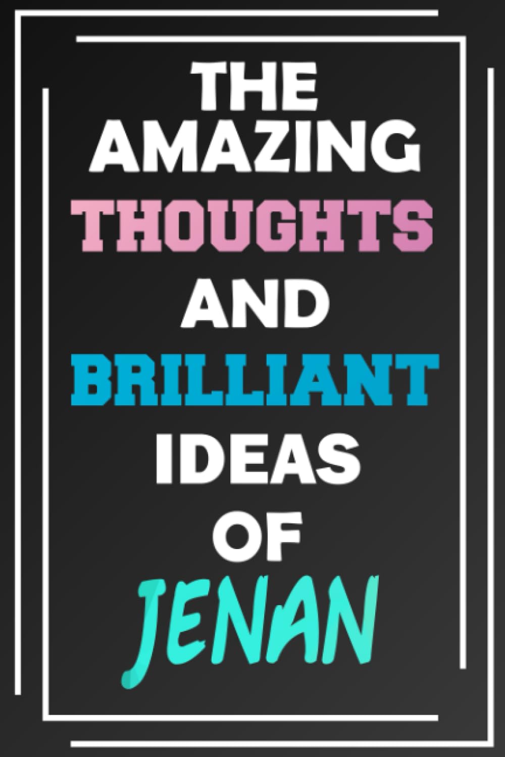 The Amazing Thoughts and Brilliant Ideas of Jenan: Unleash Your Imagination - Blank Lined Notebook