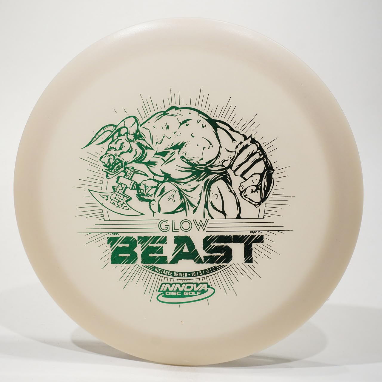 Innova Glow DX Beast Disc Golf Distance Driver, Glows in The Dark, Pick Color/Weight [Stamp & Exact Color May Vary] White 170-172 Grams