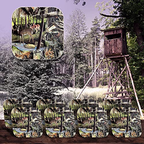 Havercamp Next Camo 7" Deer Plates (24 Pack)! 24 Hunting Camo Square Dessert Plates. Great For Hunter Themed Party, Camouflage Motif, Birthdays, Graduations, Outdoor Family Picnic. #TOP5