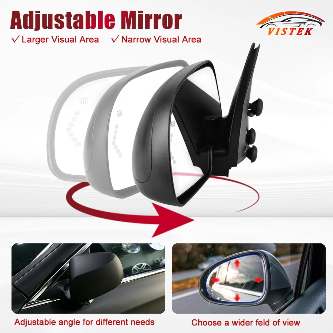 Towing Mirror Assembly Pair, Power Adjustable Power Heated Tow Mirror with LED Turn Signal Manual Folding, FIT Chevy Silverado 2003-2006 2007 Classic, FIT GMC Sierra 2003-2006 2007 Classic