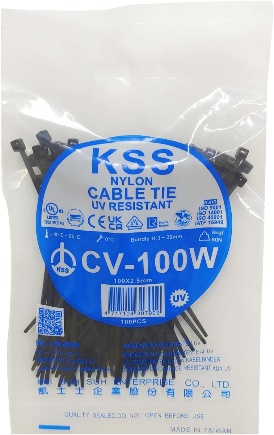 Kss Zip Ties Outdoor 200 Pack Uv Resistant Velcro Cable