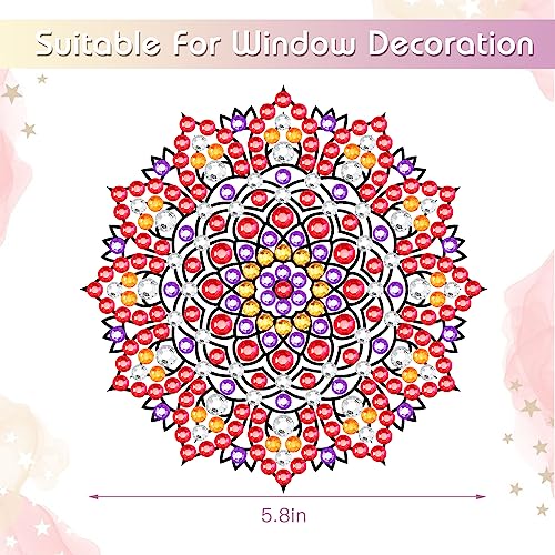 Zynery 6 Pcs Mandala Diamond Painting Window Clings, Stained Glass Kits For Adults, Diamond Art Window Stickers Kit, Diamond Painting Suncatcher Diy Craft Kit For Adults & Kids #TOP1