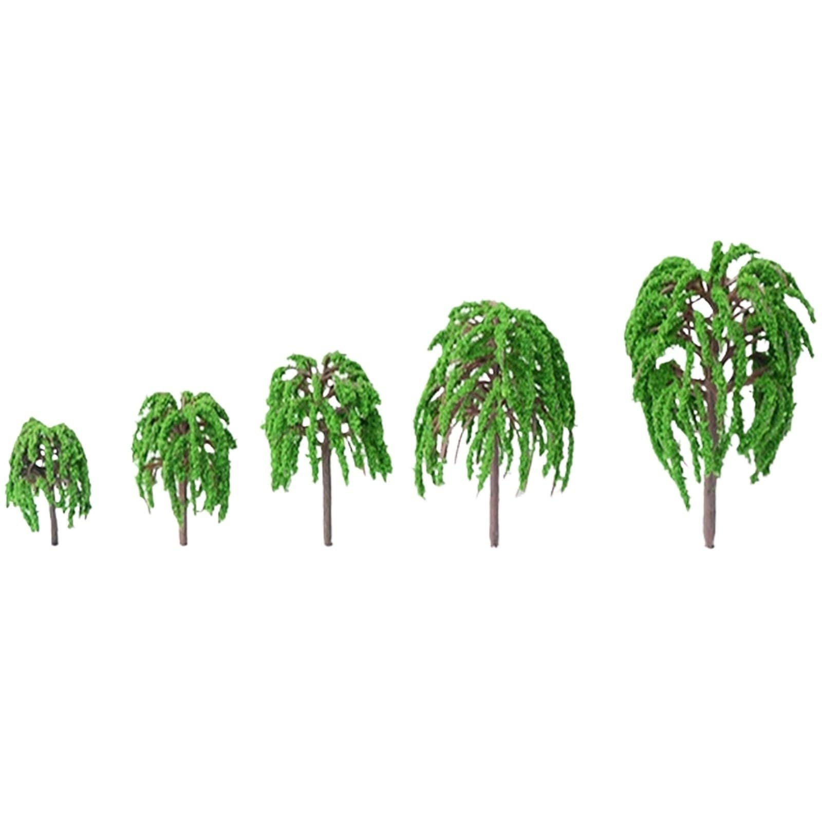 30 pezzi mini modello di albero salice in plastica paesaggio fai da te