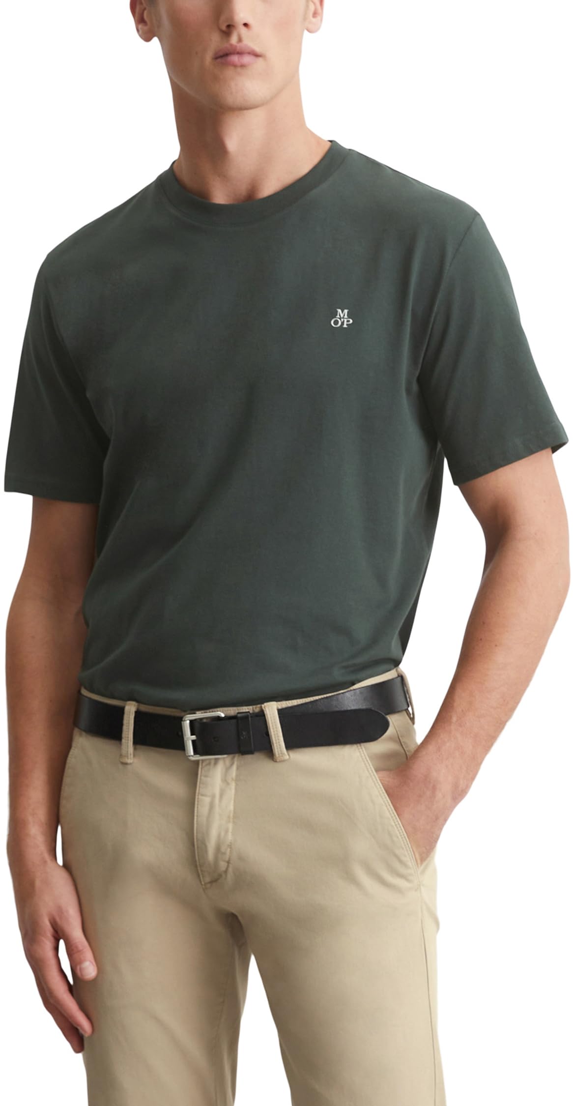 Marc O'Polo Herren 51556 Herren T-Shirt mit Rundhals-Ausschnitt, bequemes Oberteil aus Bio Baumwolle, klassisches Kurzarmshirt für Herren (1er Pack)