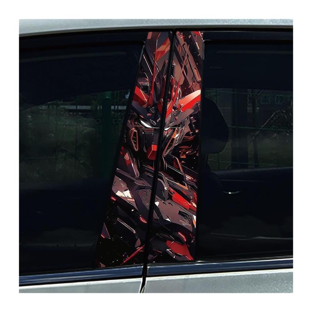 Autocollants pilier B voiture finition premium | Stickers colonne centrale étanches motif armure