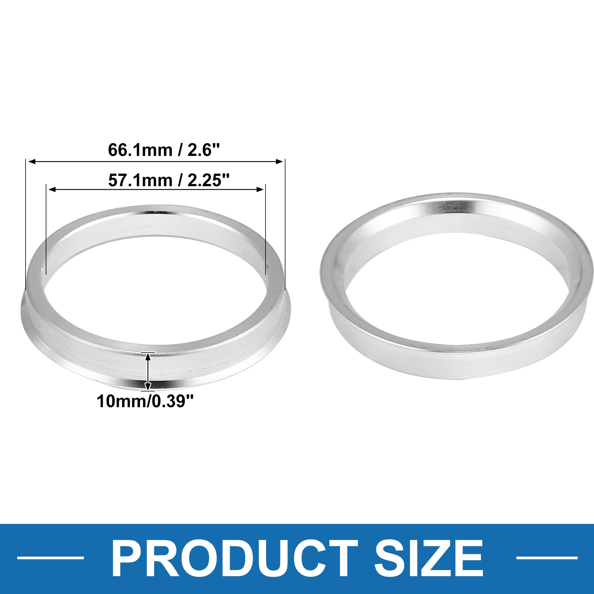4 Anelli Centrici Mozzo Auto X AUTOHAUX - Alluminio 71.5mm/67.1mm Per