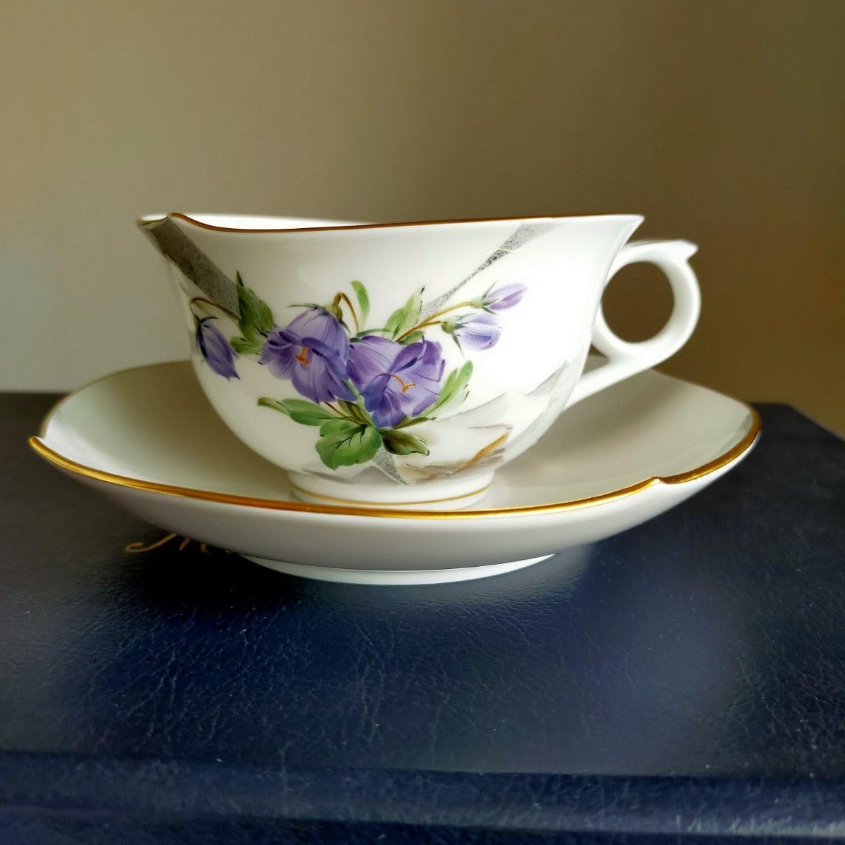 Meissen】金彩 アルペンフローラカップ&ソーサー2客セット