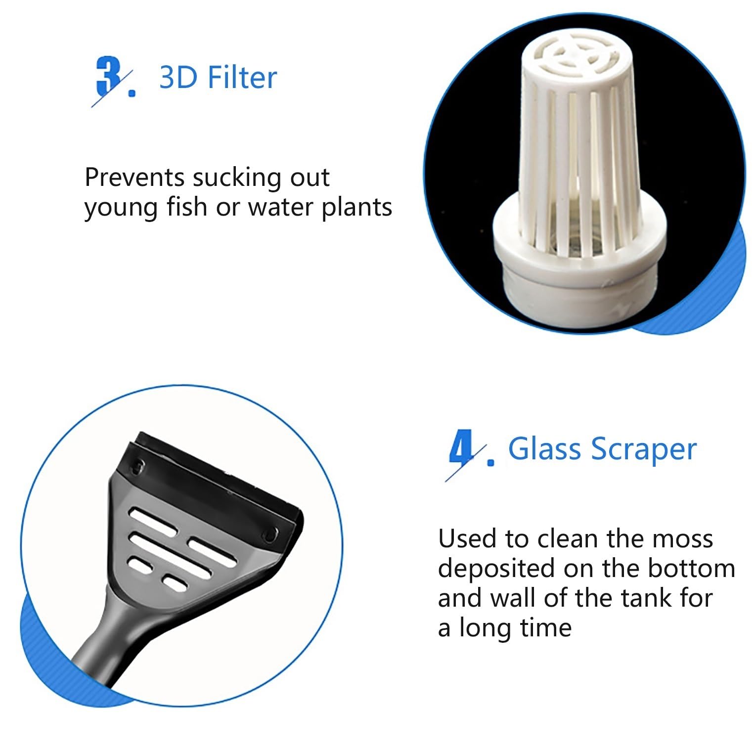 Aspirateur de gravier pour aquarium - Kit de nettoyage du sable pour filtrer efficacement l'eau et le sable
