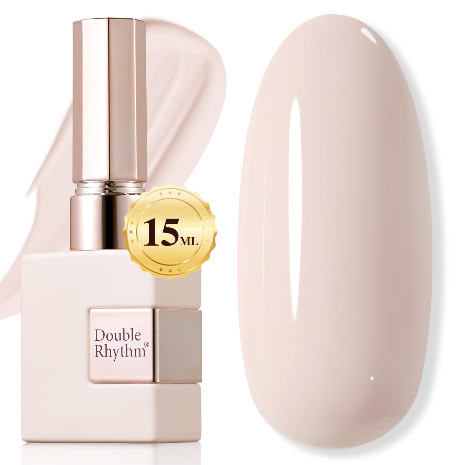 Double Rhythm 15ML Gel Nail Polish Pure Sheer Same Color Same Bottle Soak Off Gel Polish Art Manicure Salon DIY at Home for Women (Beige Pink-A1393)