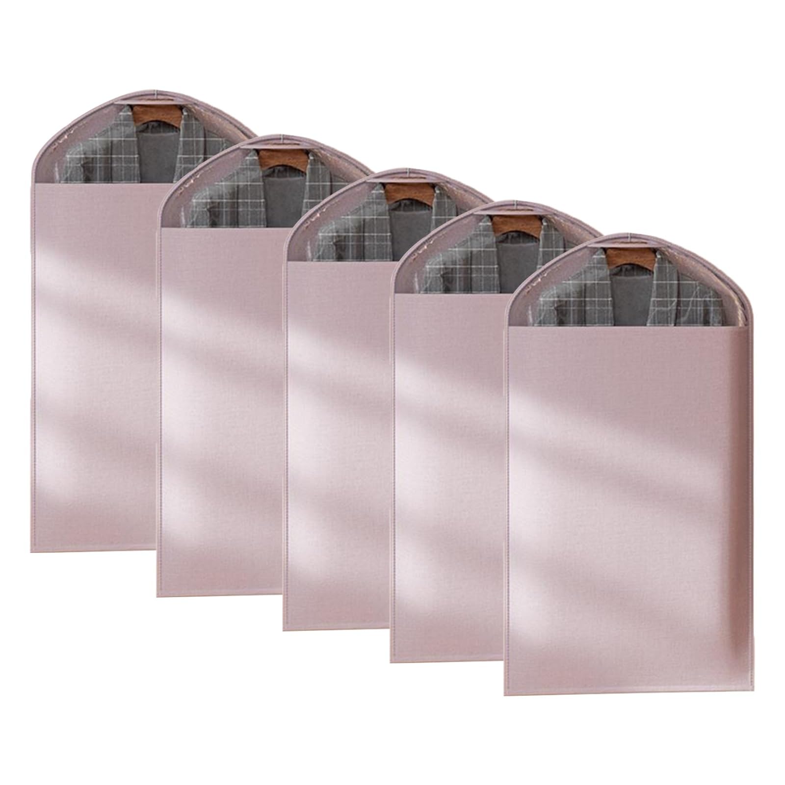 Fundas Ropa (Paquete de 5) para Viajes y Almacenamiento, Funda Traje con Cremallera y Ventana Transparente Visible(59 * 108cm/23 * 43in)