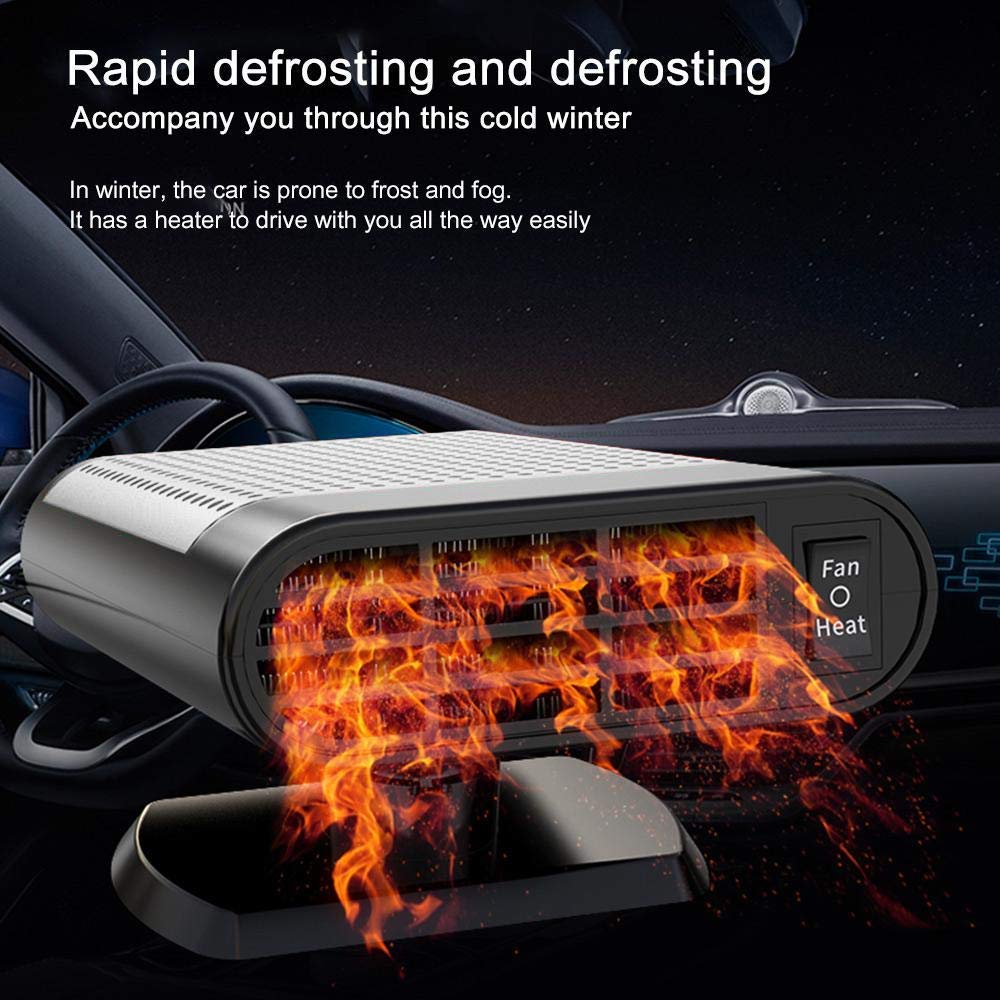 Riscaldatore Portatile Per Auto 12V – 150W, Sbrinamento Rapido E Antiappannamento, Ventola Calda/Fredda Con Attacco Accendisigari