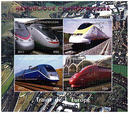 Treno francobolli per collezionisti - Treni d'Europa - 4 francobolli da collezione che caratterizzano i treni - Ideale per la raccolta - condizioni superbe - Mint NH