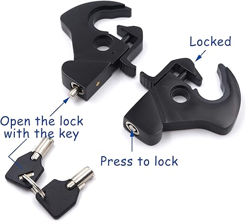Miniatura 2 de HTTMT - Kit de pestillo de bloqueo desmontable compatible con el portaequipajes Touring Sissy Bar 1984-2020 PN MT502-003-RLS01-BK