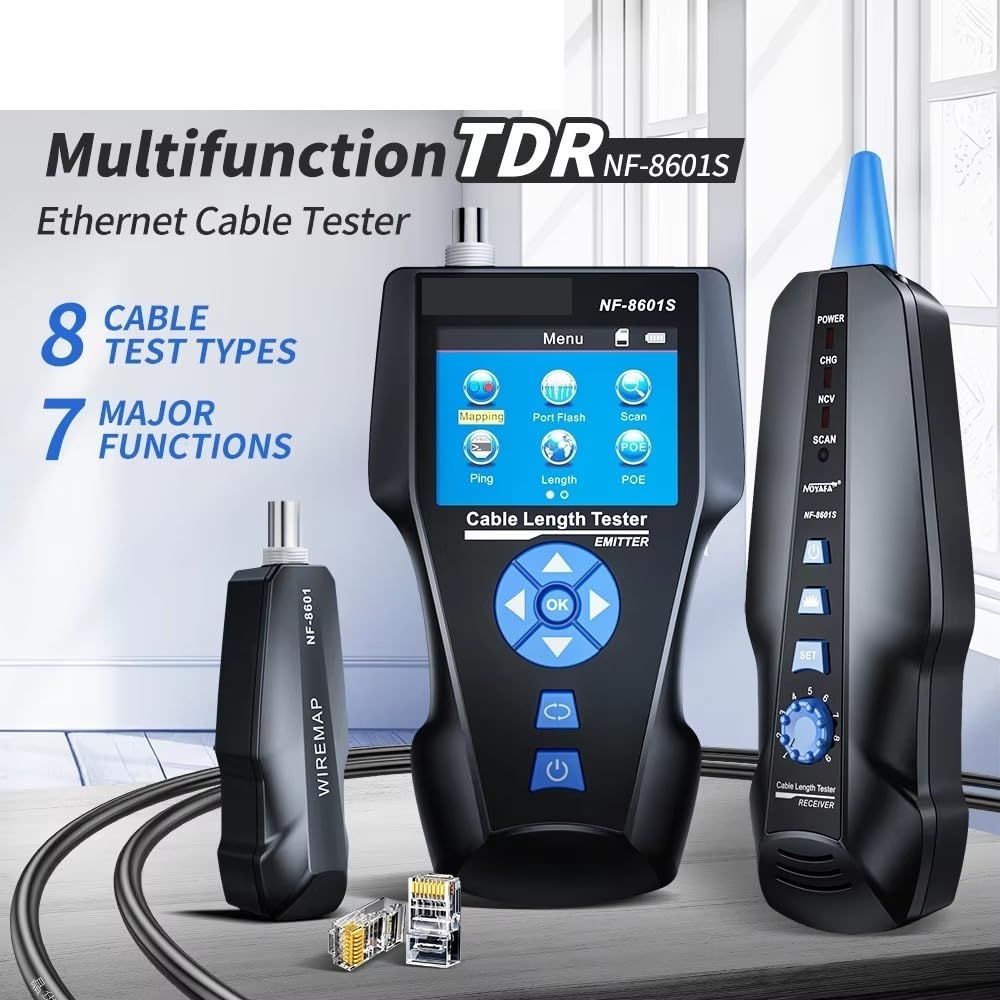 Tester for cavi NF-8601S, localizzatore di rete con funzione PoE/PING, tester misura LAN, mappatura