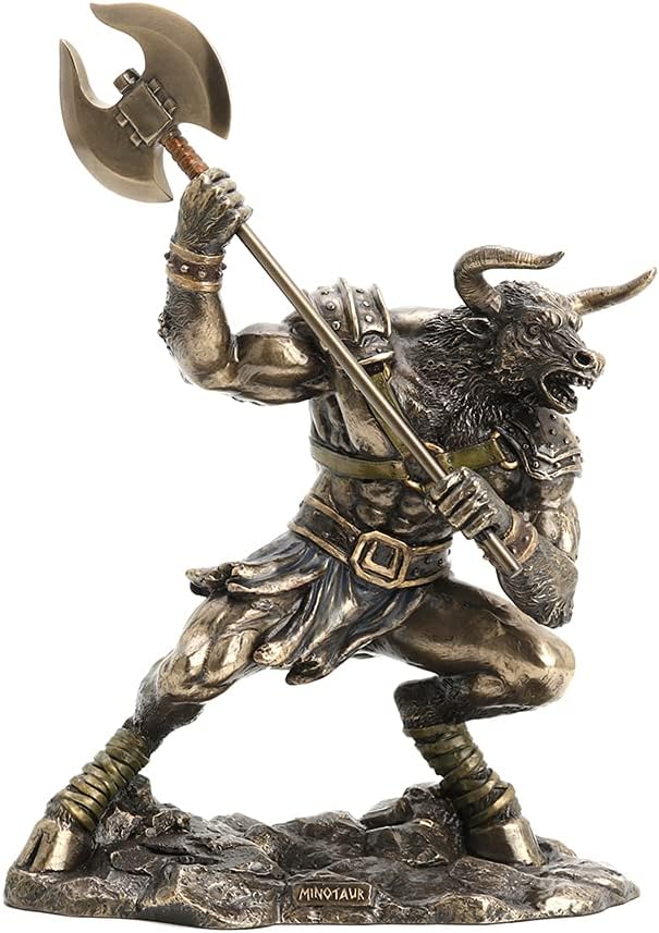 Veronese Design 13 3/4" Tall Minotaur The Creature from The Labyrinth Cold Cast Bronze Resin Sculpture Greek Roman Legend Figurine Collectibles