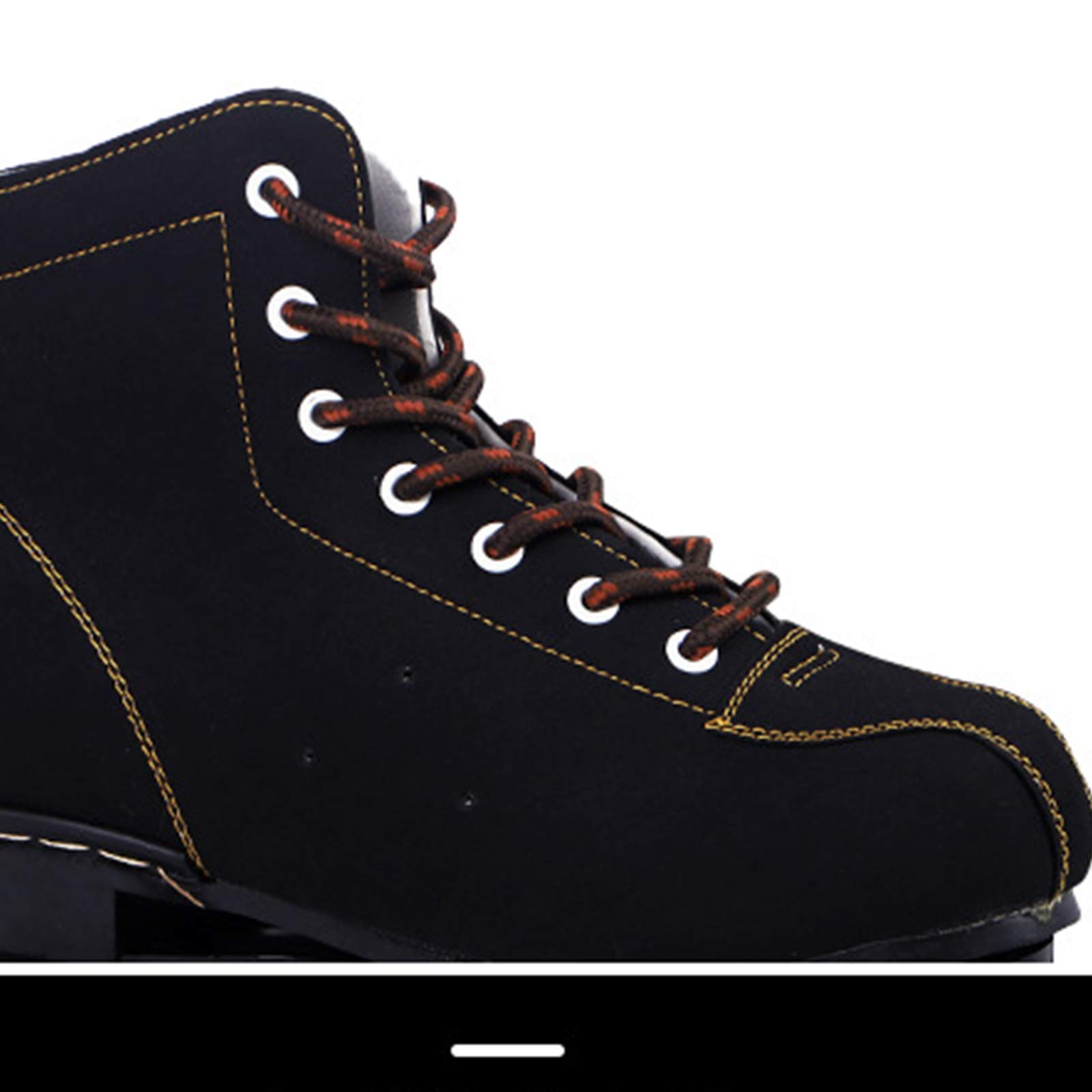Patines Artísticos Clásicos, Patines Retro 4 Ruedas con Rueda de PU y Parte Superior de Piel de Vaca para Niños, Jóvenes, Niñas, Niños, Adultos, Hombres y Mujeres (Negro)