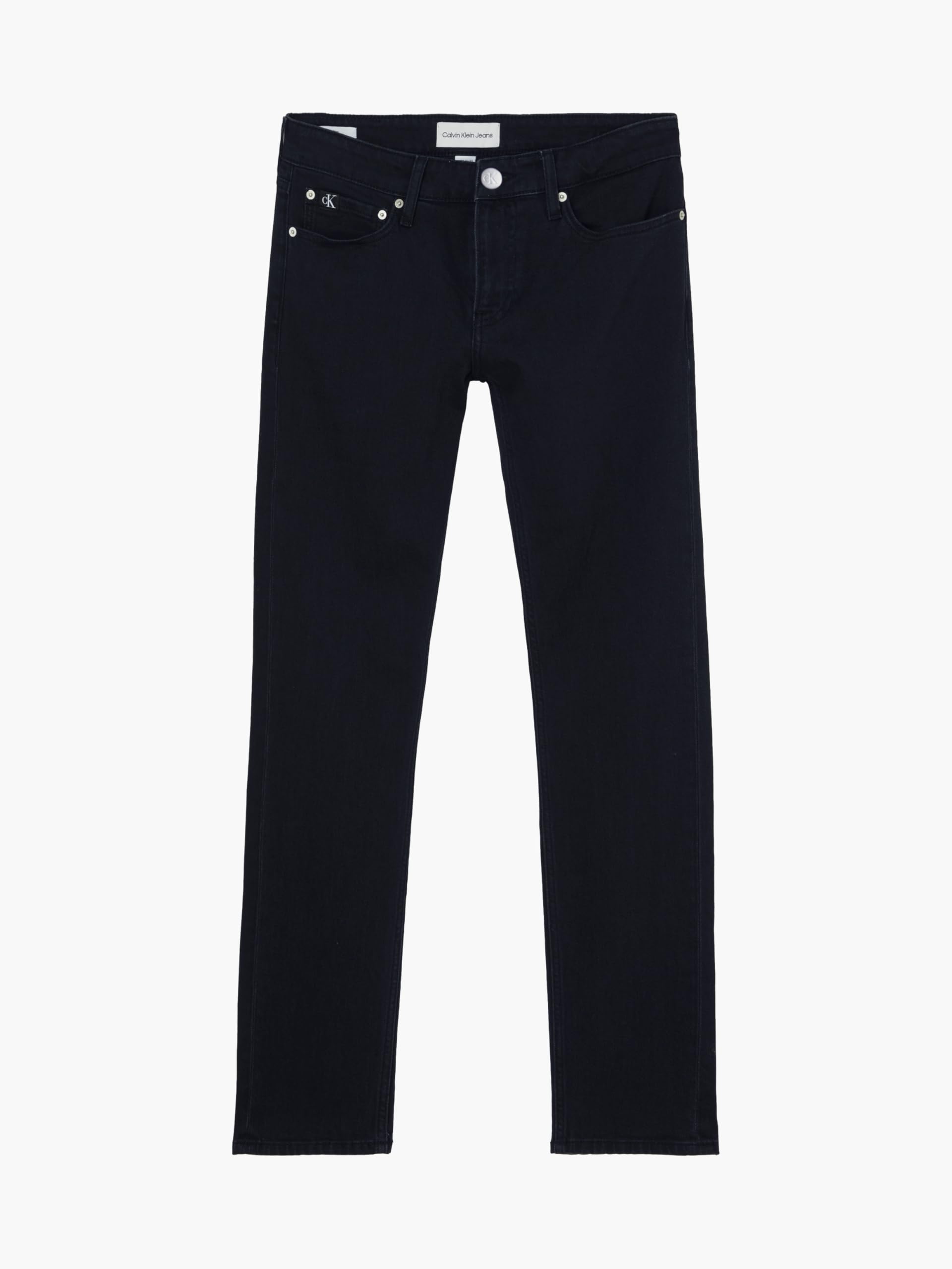 Calvin Klein Men’s Mid Rise Slim Jeans, Black (Denim Black), 34W/32L