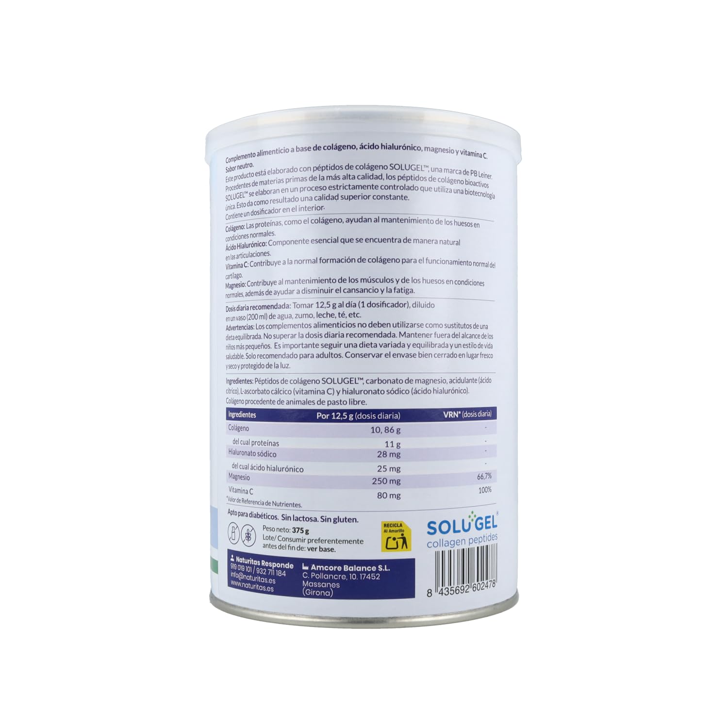 Pack Colágeno con magnesio sabor neutro | 2x375g | Naturitas Essentials | Colágeno biodisponible | Articulaciones y piel | Colágeno