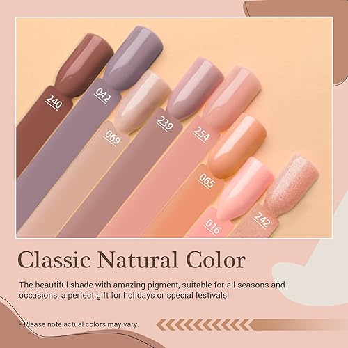 Miniatura 2 de AZUREBEAUTY - Kit de iniciación de polvo de inmersión para uñas, 8colores, tonos de piel marrón natural, rosa neutro, profesional, bandeja con