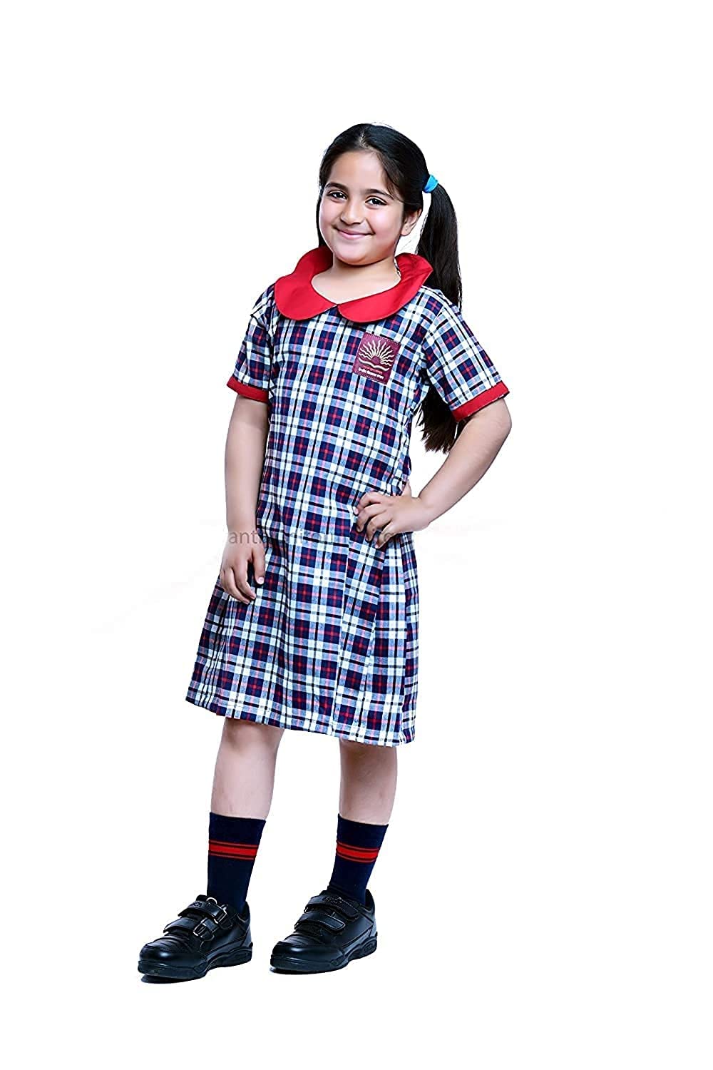 D VBe Ready to Learn in Style Enterprise Girls' Cotton Frock (Perfect for Kendriya Vidyalaya)