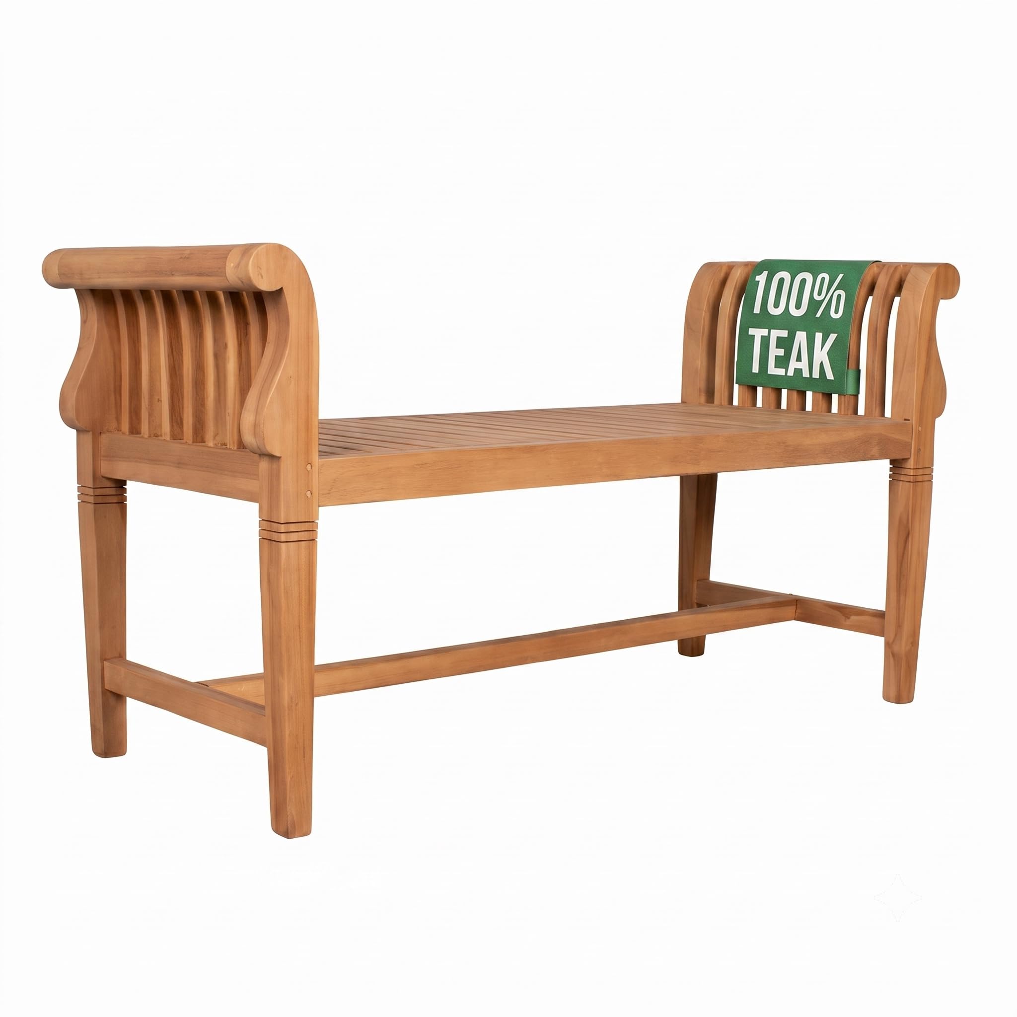 MR. DEKO Gartenbank 2-Sitzer Wigan 130cm Balkon Sitzbank-wetterfest | Holz Bank ohne Rückenlehne