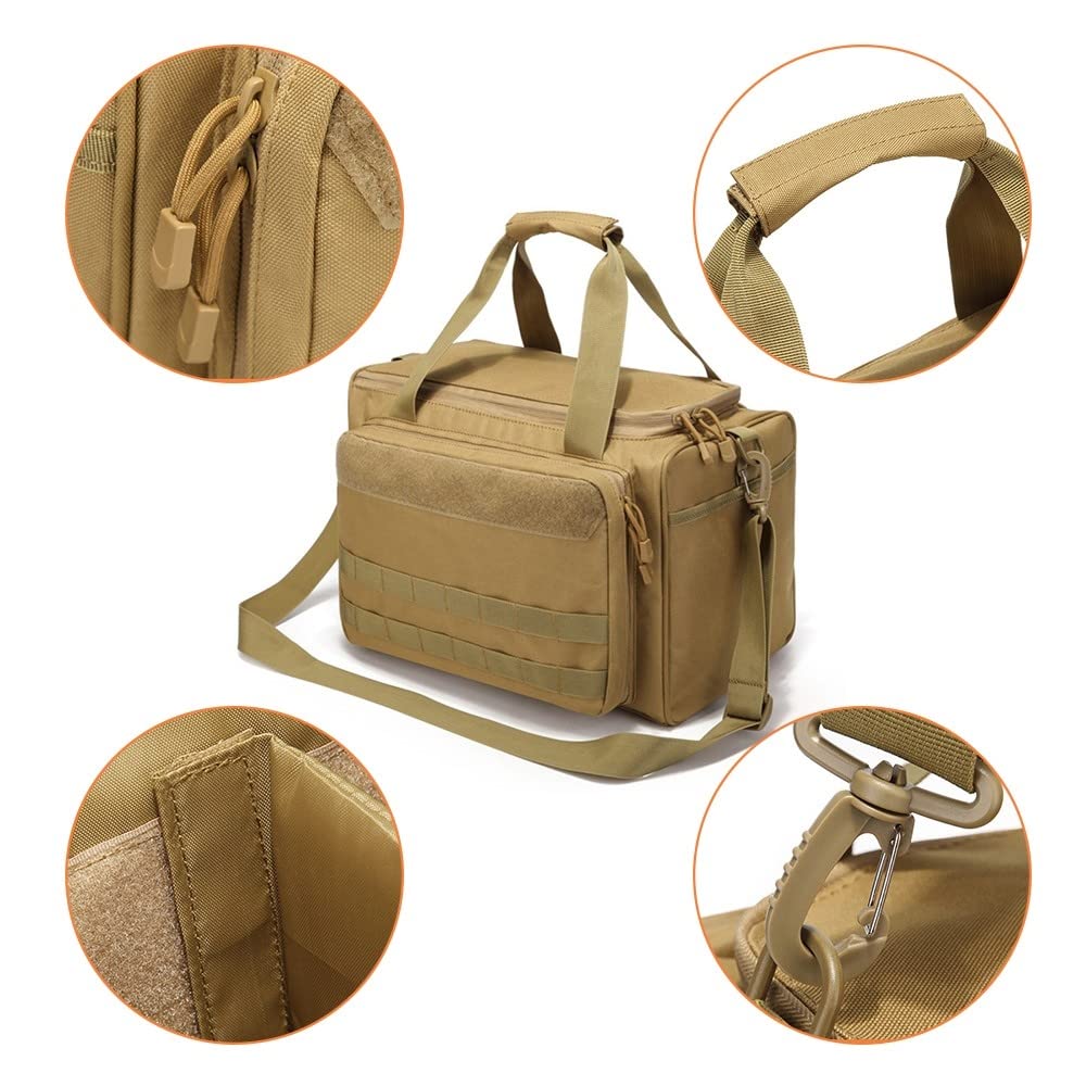 DONGKER Taktisch Waffentasche, Wasserdicht Pistol Range Bag, Große Pistole Einsatztasche Shooting Reisetasche fürJagd Schießstand Sport
