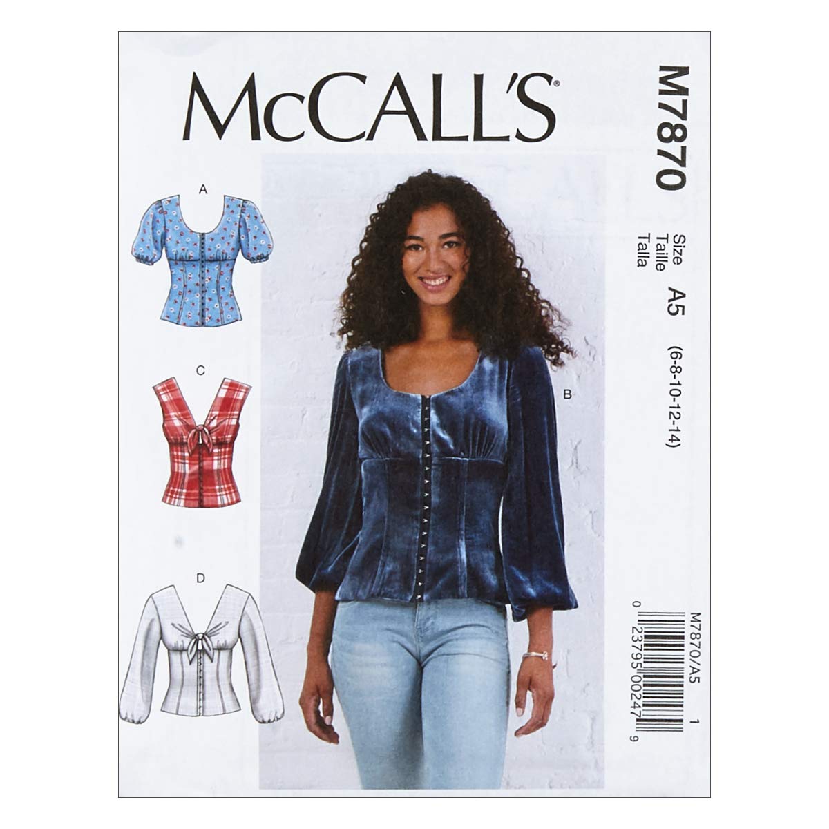 McCall's PatternsM7870 Misses' Tops A5 (Sizes 6-14) Multi
