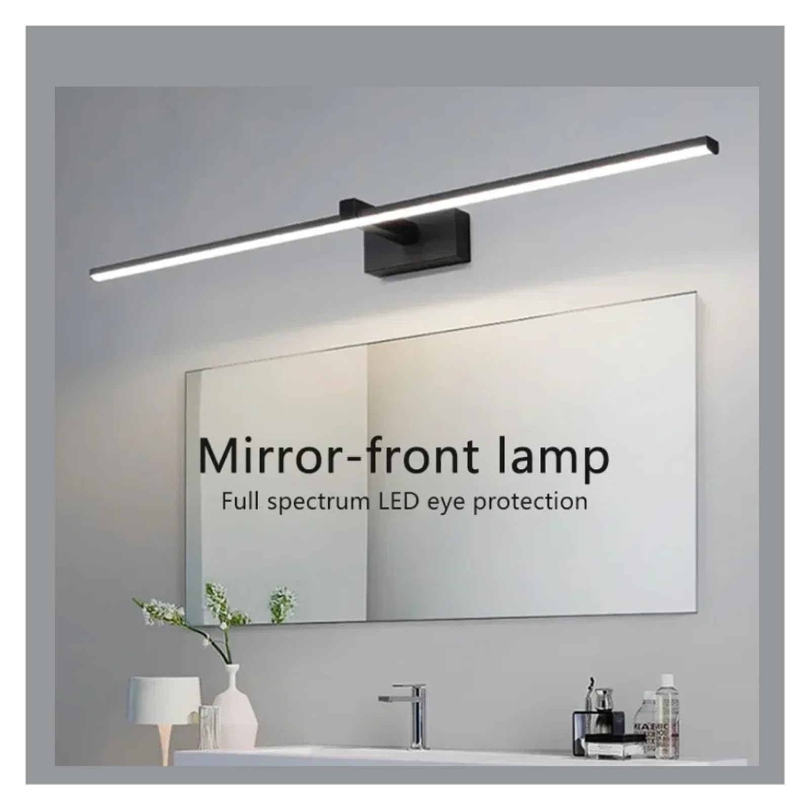 Luci da toeletta senza fili for specchio, lampada da parete a LED a forma di striscia di alluminio for tavolo da trucco da bagno Copertura completa(White light,W100CM)