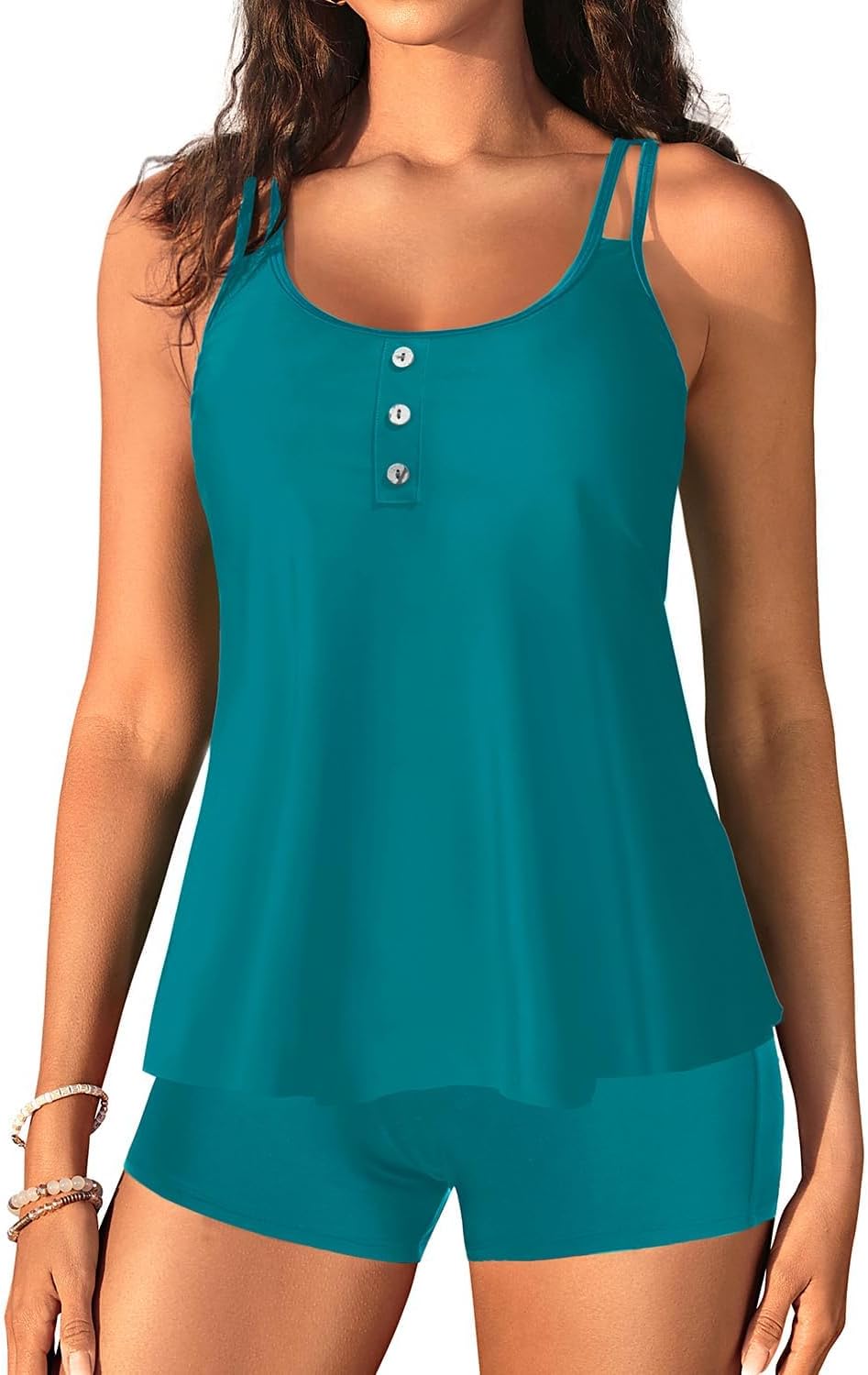 Women Tankini Swimsuit with Shorts - Flowy Two Piece Swimsuits Tummy Control Bathing Suits 2025 Swimwear