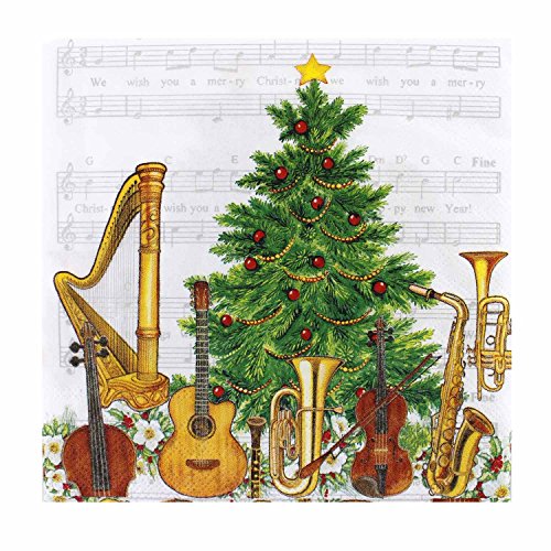 Preisvergleich Produktbild Servietten Weihnachtsmusik - Geschenk für Musiker