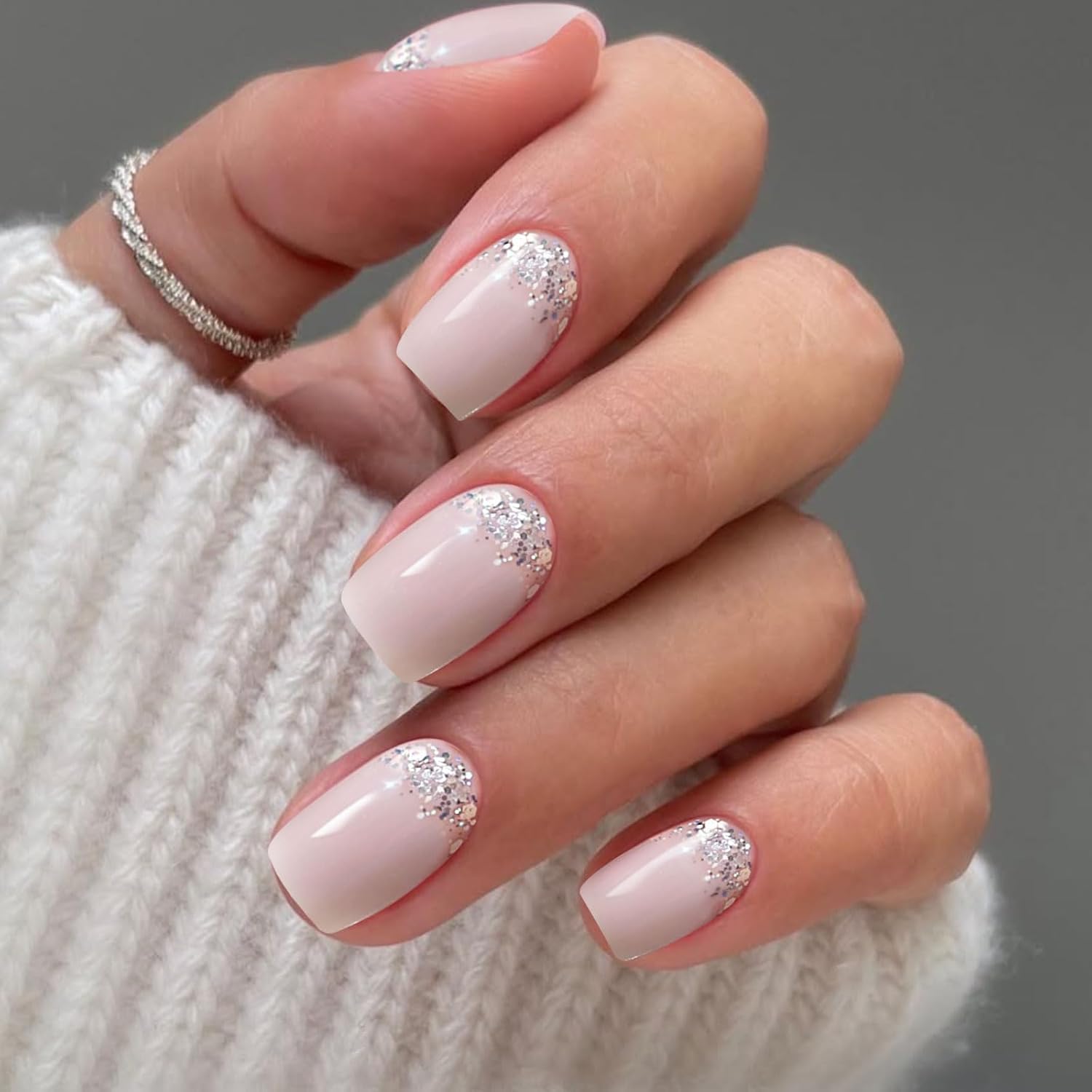 JMEOWIO Gel Nail Stickers Glitter Semi Cured Gel Nail Strips Wraps UV/LED Nails Art Design Decoration Accessories