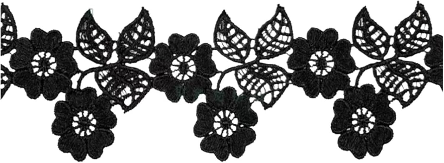 Spitzenborte, Spitzenstoff, Spitzenbordüre, Nähprojekte, Hochzeitsvorhänge, Dekoration, Scrapbooking (schwarz)