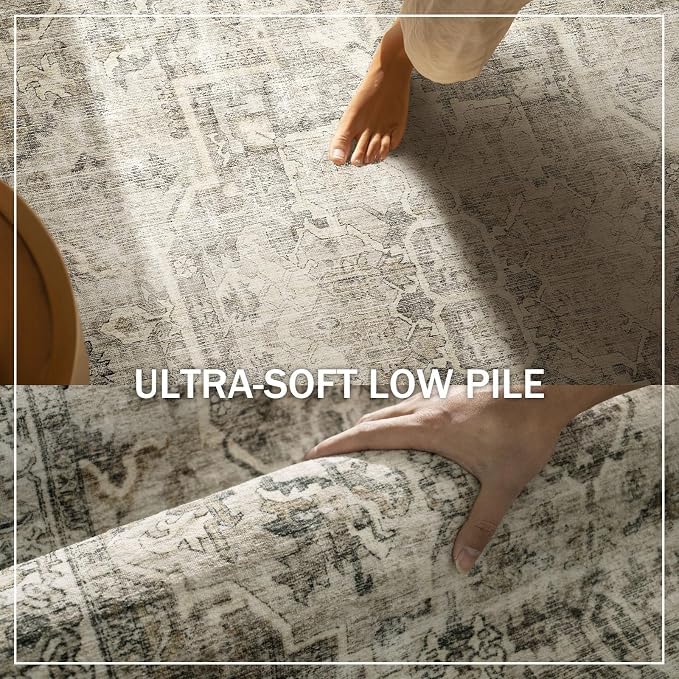 Image of 8x10 Area Rugs for Living Room: Washable Bedroom Rug Non Slip Large Carpet