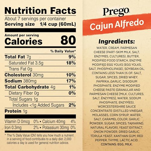 Image of Prego Cajun Alfredo Pasta Sauce, 14.5 oz Jar