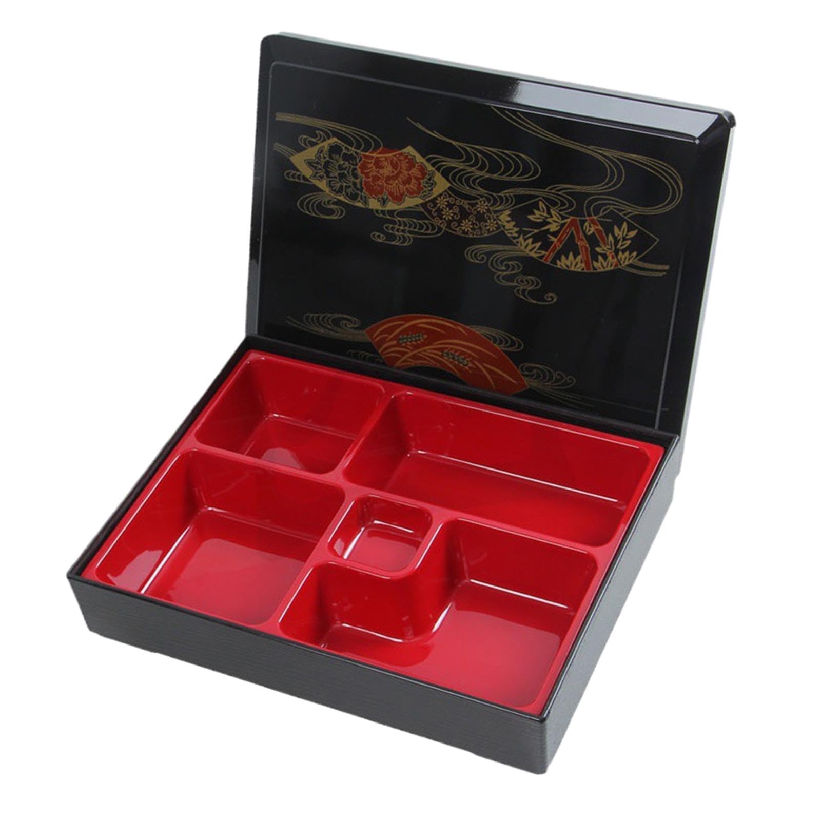 Bento Japonais Plateau Déjeuner Boîte Compartiments Couvercle Hermétique Conception Traditionnelle Matériau Résistant Adapté pour Restaurant Maison, Style b