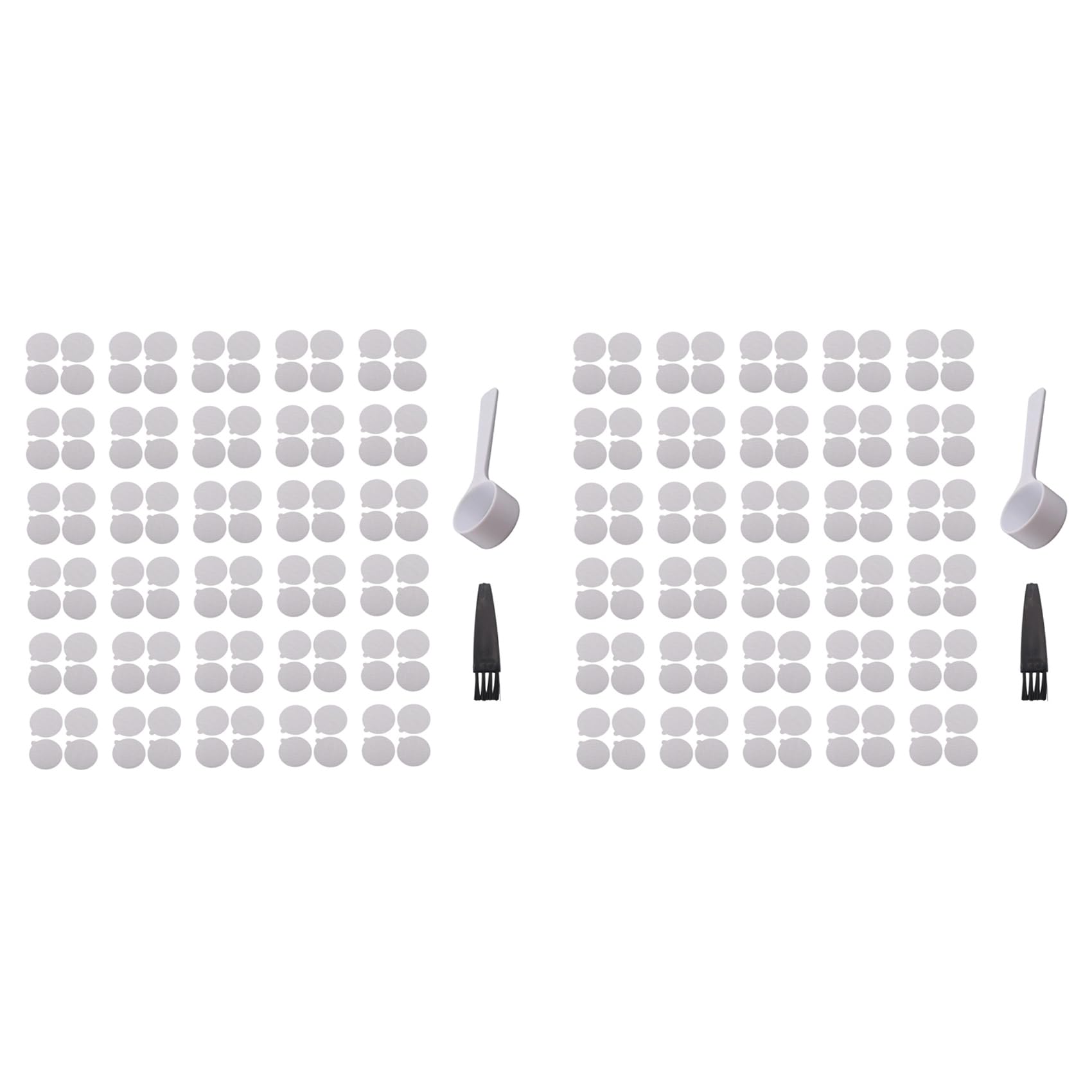Hndhbfgrt 200Pcs Aluminum Foil Lids Aluminum Lids Seals Foil Lids for OriginalLine Capsules Coffee Pods with Spoon Brush
