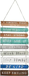 DecoracióN Pared Motivacional, Adornos Pared con Palabras Poderosas, Cartel de Madera EsfuéRzate, Cree en Ti Mismo, Cartel...