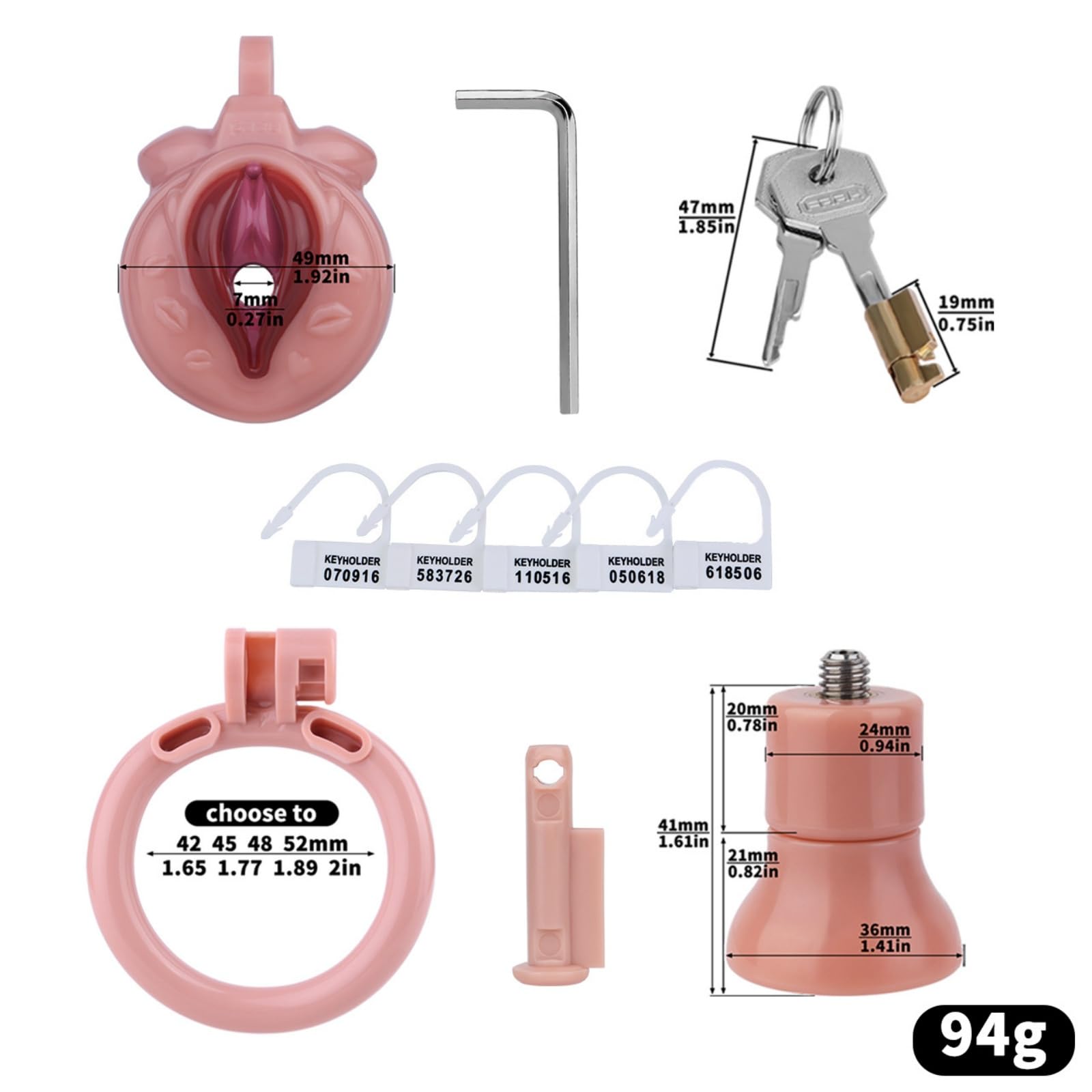 Jaula protectora invisible de resina para hombre, accesorios de fijación plana a la moda - eshlZ73 (Skin Color, 3292)