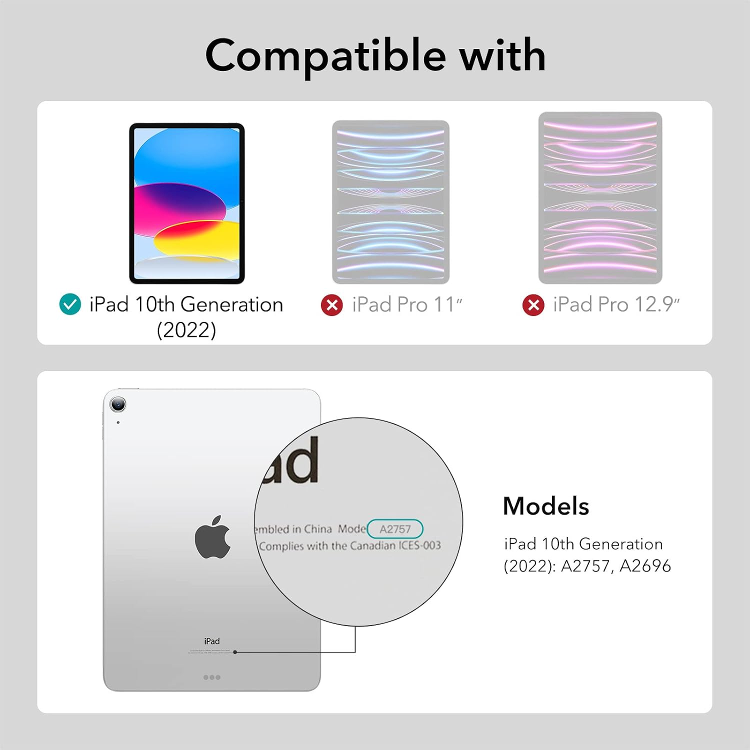 ESR Screen Protector Compatible with iPad 10th Generation (2022, 10.9 Inch), Tempered-Glass Film with Alignment Frame, Scratch Resistant, HD Clarity, 2 Pack