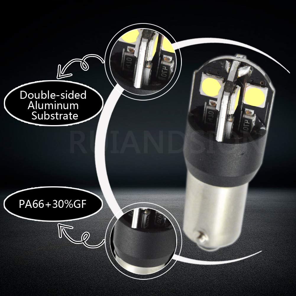 2x Ampoules LED BAX9S H6W SMD Carré Canbus Blanc - Xenon Discount