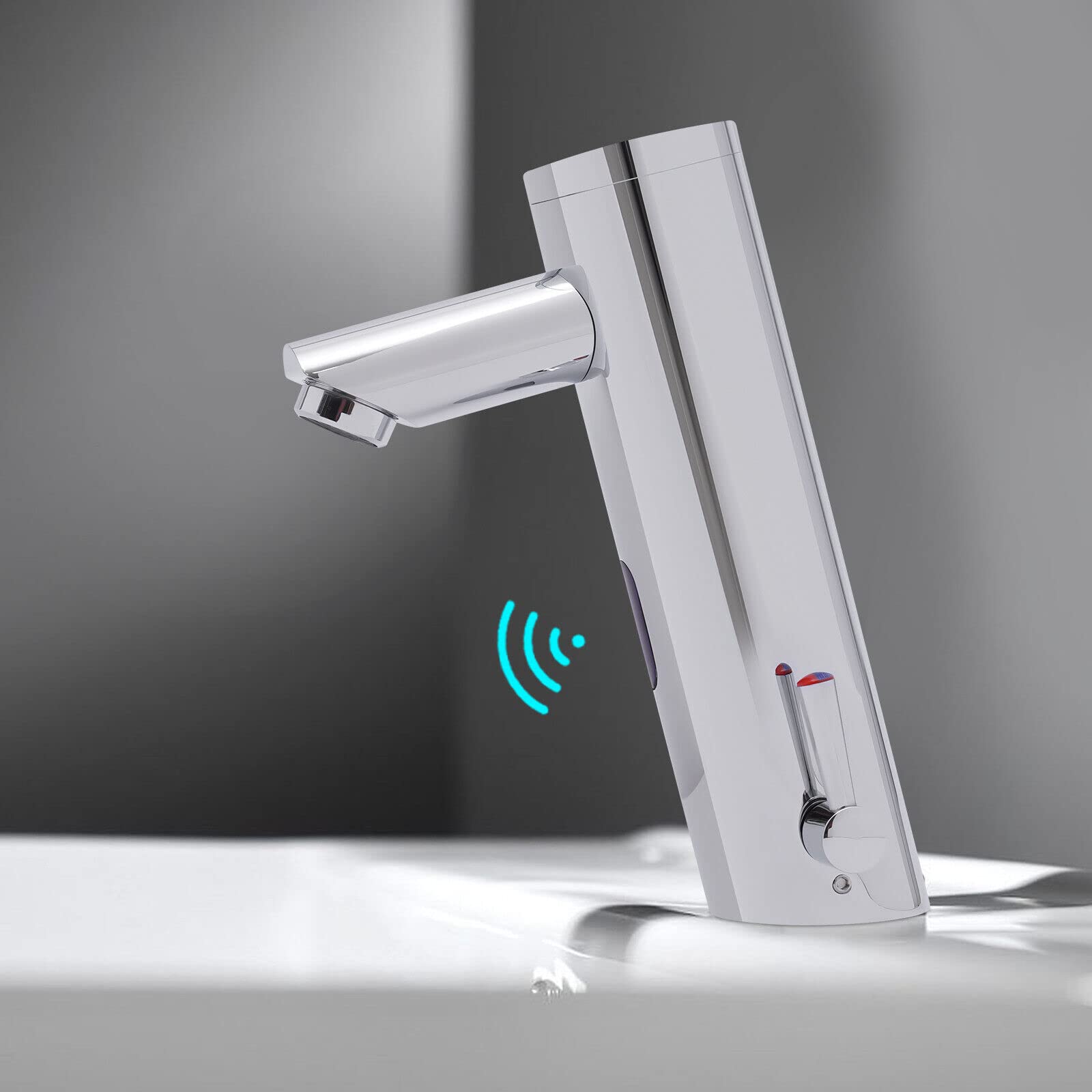 Grifo con sensor de infrarrojos, grifo de baño sin contacto, grifo mezclador para lavabo, bañera, lavadero, baño, infrarrojo